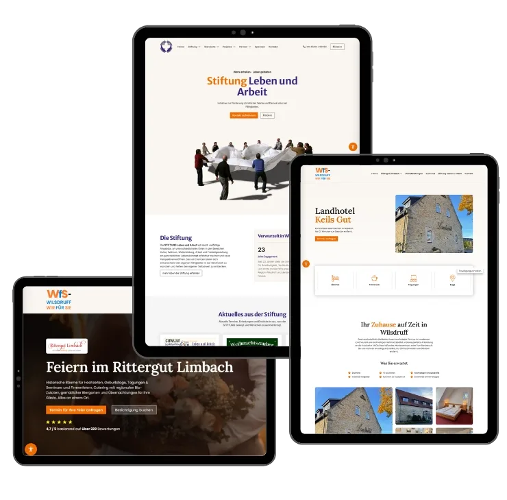 Webseite der Stiftung Leben und Arbeit, erstellt von Webdesign Wilsdruff