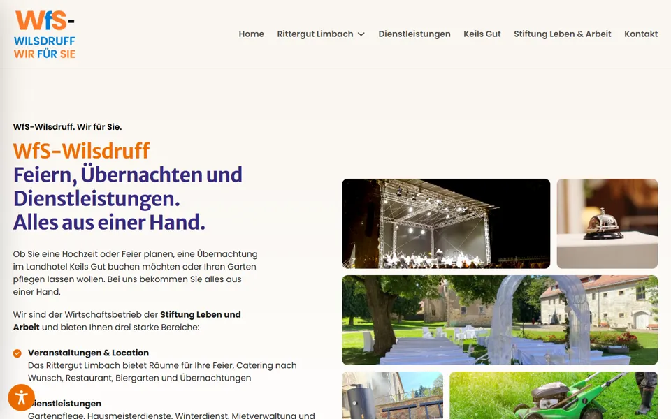 Startseite der Webseite von WfS Wilsdruff