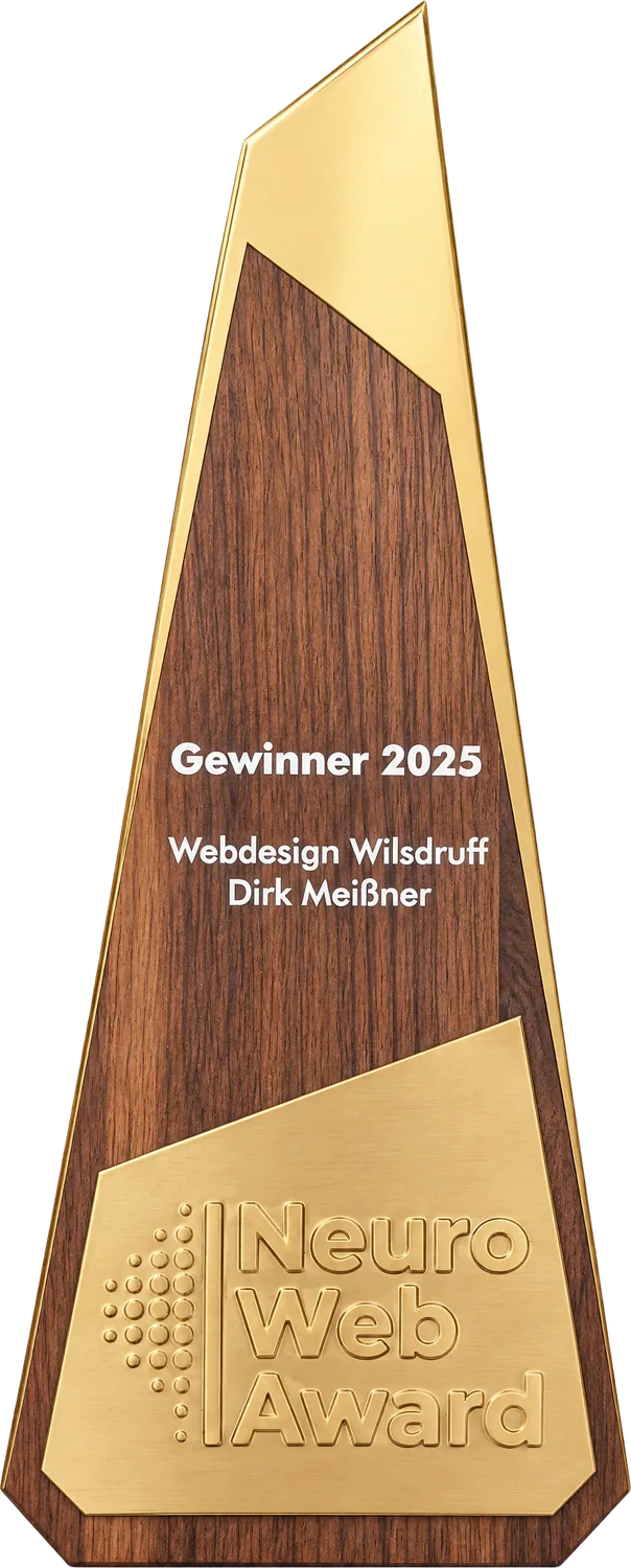 Neuro Web Award Trophäe, Gewinner 2025, Webdesign Wilsdruff, Dirk Meißner